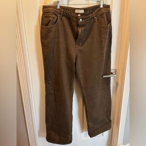 Abercrombie curve love Brown denim Straight-Leg Jeans. Size 34(18 us)